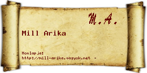 Mill Arika névjegykártya